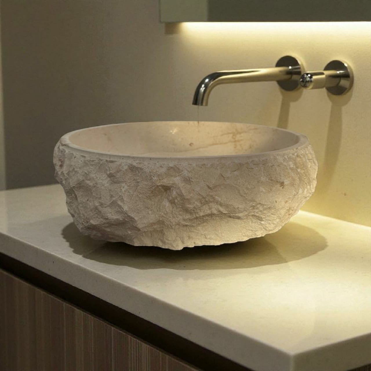 Chiseled Cream Basin