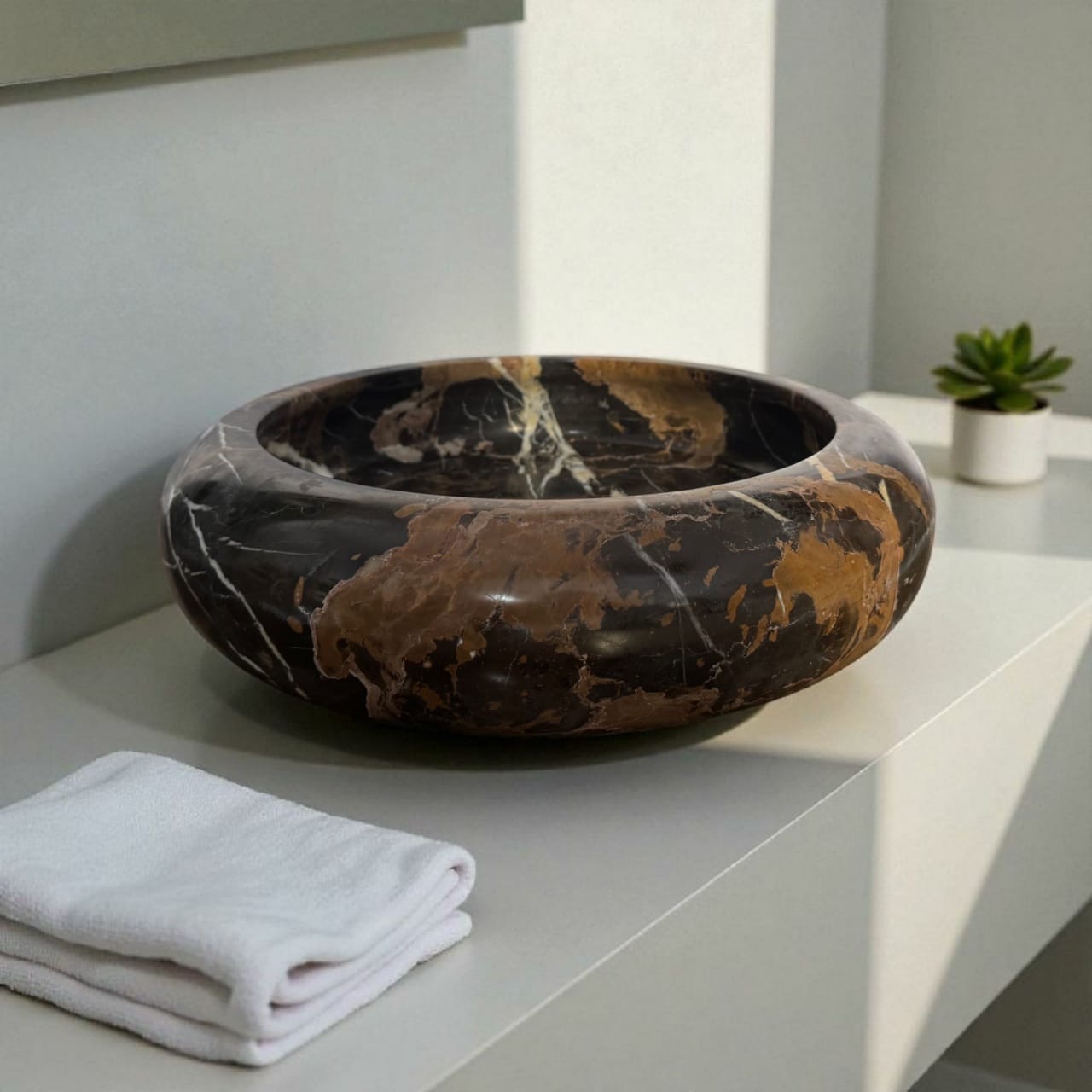 Portoro Black & Gold Basin