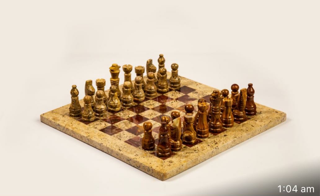Fossil Marble Chess Board