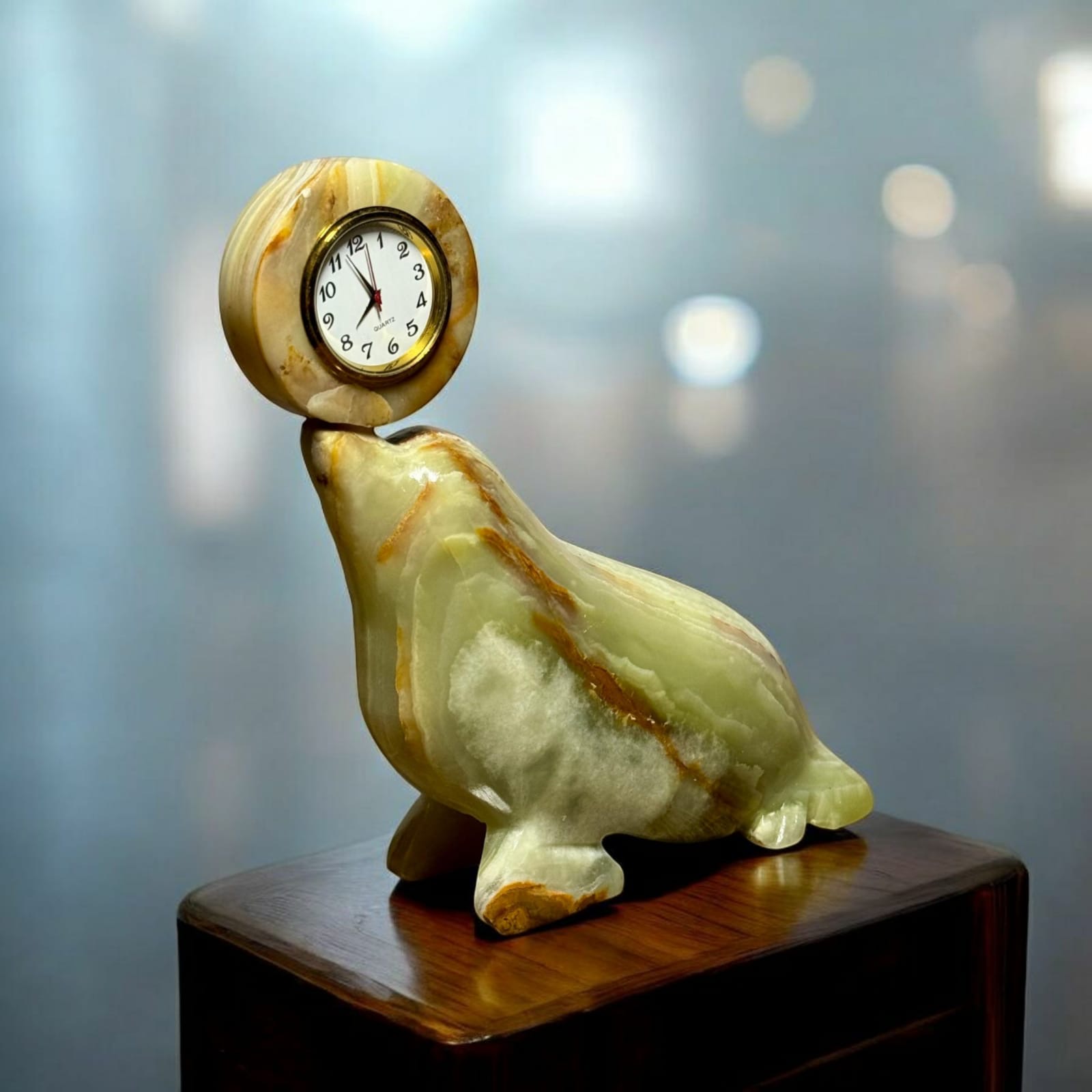 Green Onyx Seal Clock — Classic