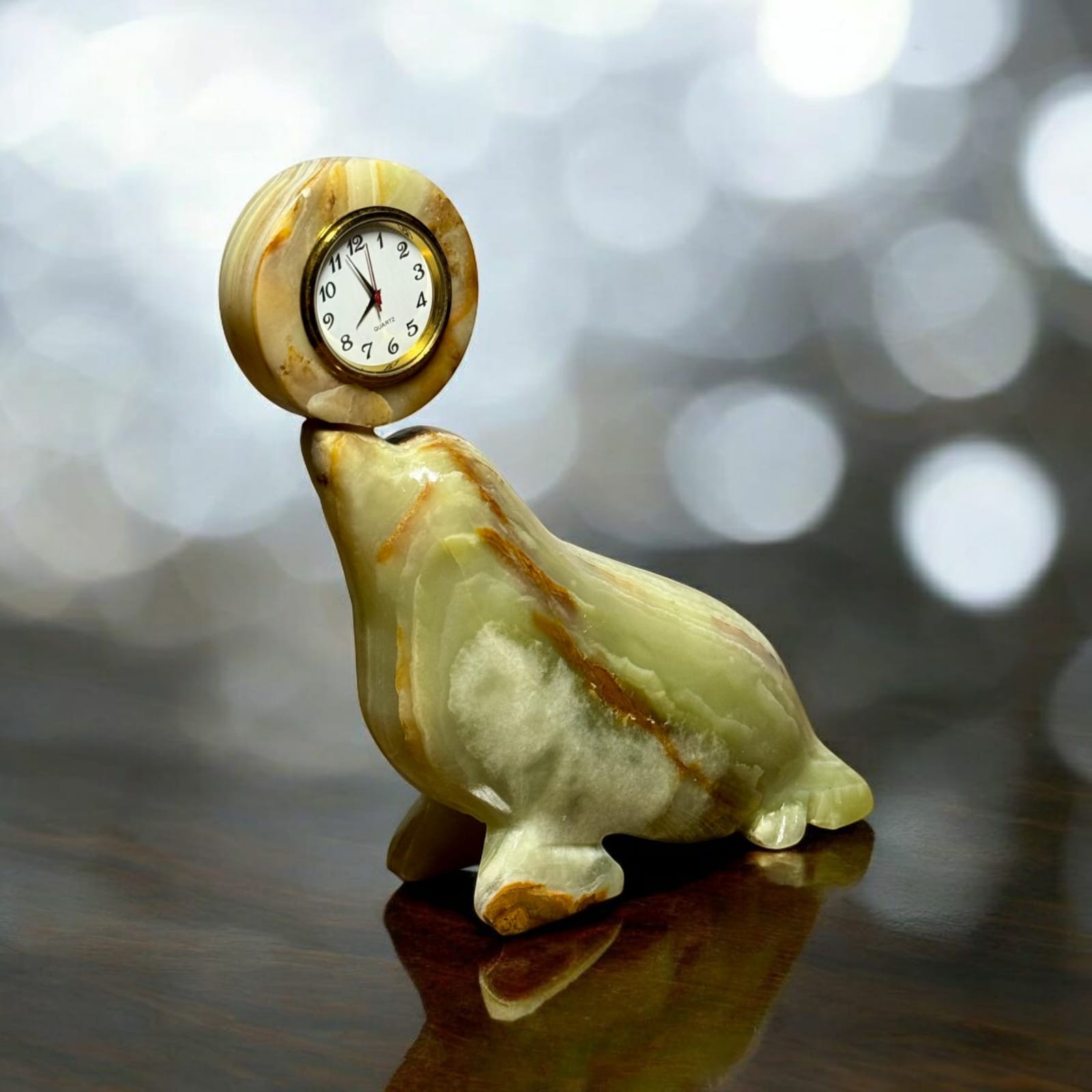 Green Onyx Seal Clock